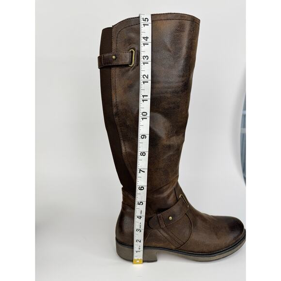 Baretraps Sophy Brown Riding Boots Women’s 7.5M Faux Leather Tall Zip Equestrian - Picture 8 of 9